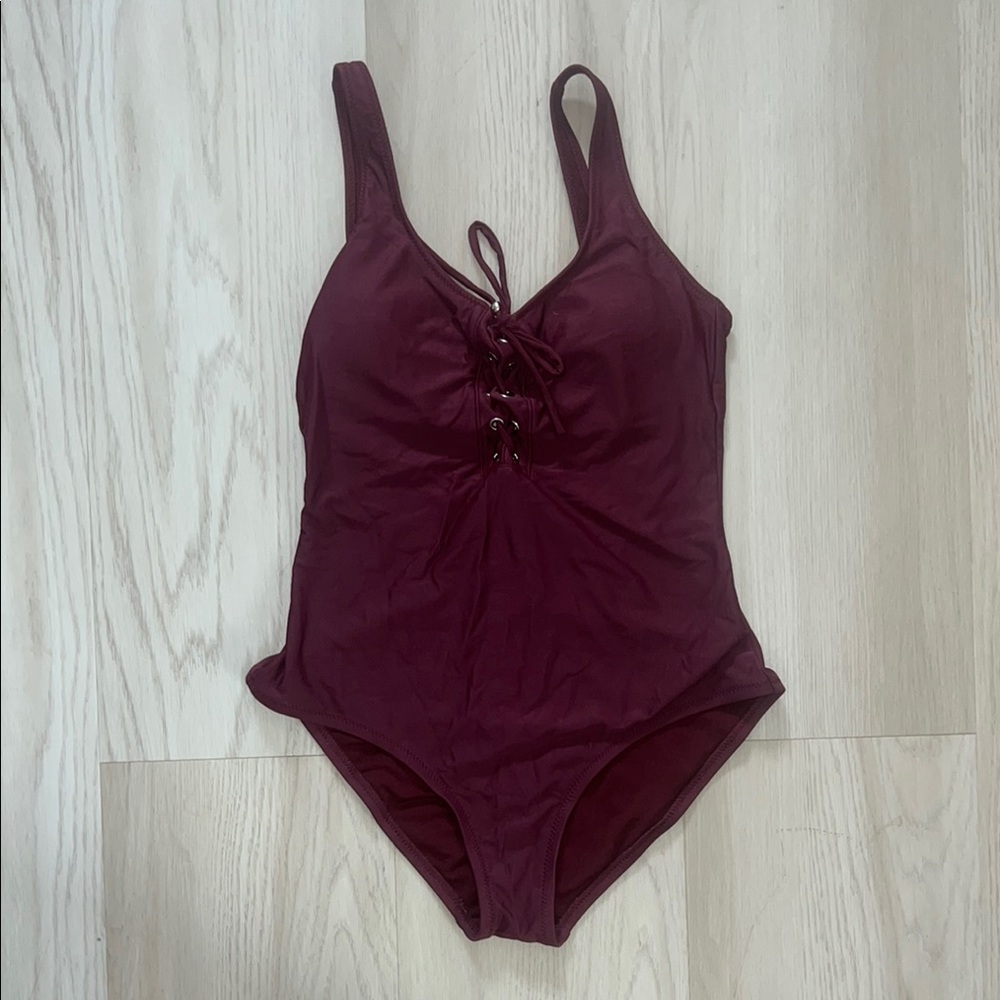 Kids Burgundy One Piece Swimsuit